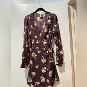 Target Xhilaration Long Sleeve Floral Wrap Dress